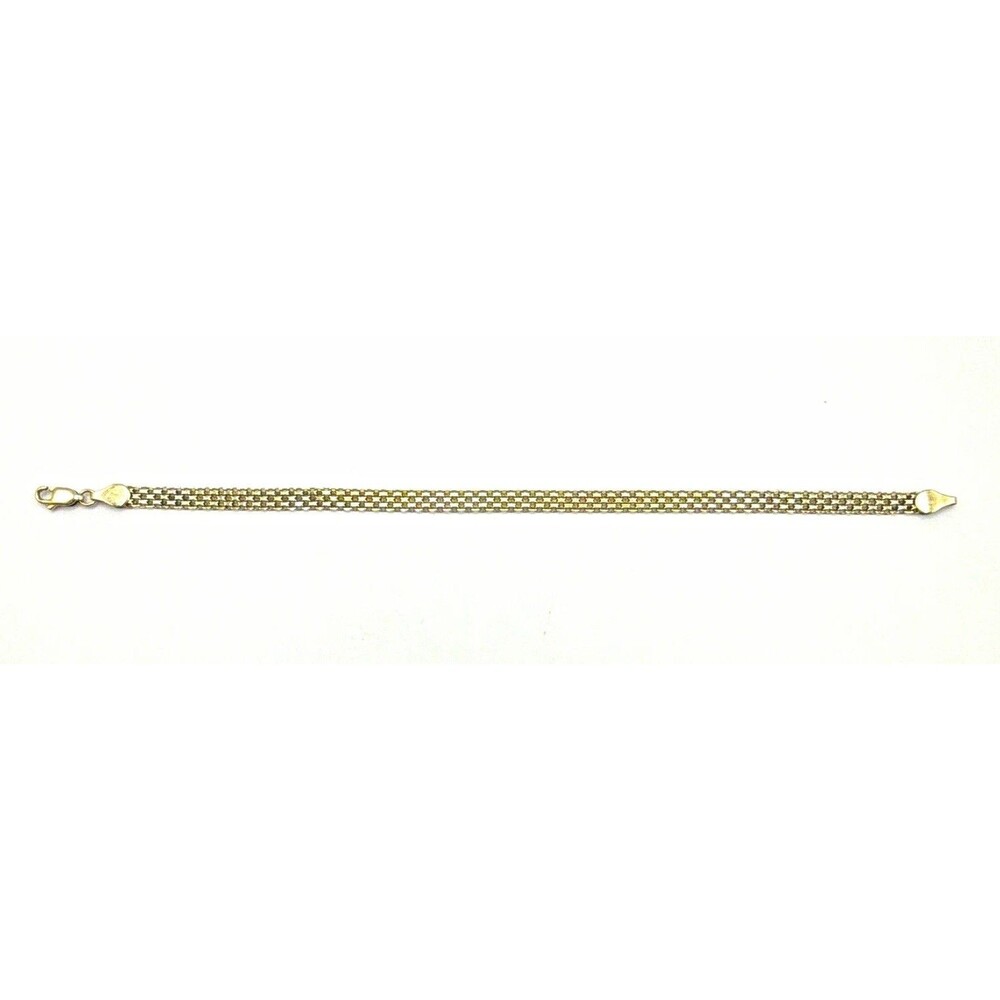 14 K Gold Mesh Chain Bracelet Signed Lobster Clasp 7.5 in